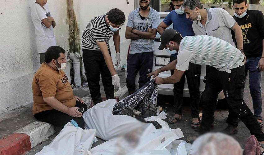 Gazze'de acı görüntüler! El Şifa Hastanesi'nin önü cenazelerle doldu