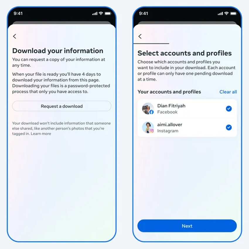 Instagram hesaplarına iki büyük yenilik: Takip yasağı ve hizmetler arası veri aktarımı geldi facebook ve instagram veri indirme