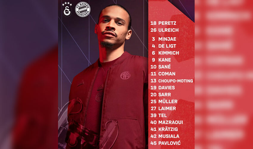 Bayern Münih, Galatasaray maçı kadrosunu açıkladı! 5 isim İstanbul'a getirilmedi Bayern Münih