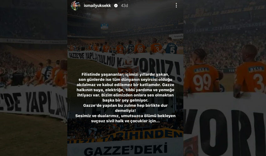 İsmail Yüksek'ten yürek burkan Gazze çağrısı İsmail Yüksek'ten yürek burkan Gazze çağrısı