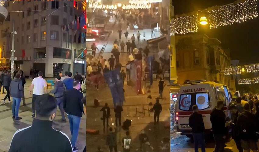 Taksim, Galatasaray - Bayern Münih maçı öncesi savaş alanına döndü! Çok sayıda yaralı var Galatasaray Bayern