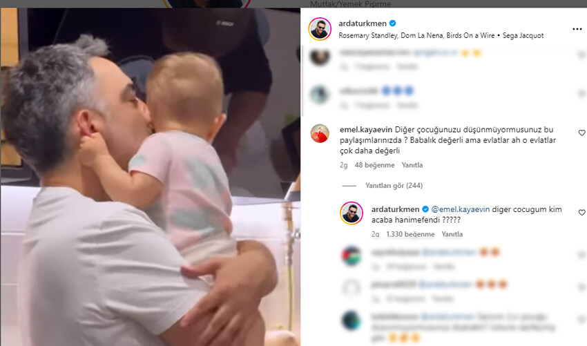 Arda Türkmen takipçisinin yorumuna kayıtsız kalmadı: Diğer çocuğum kim?