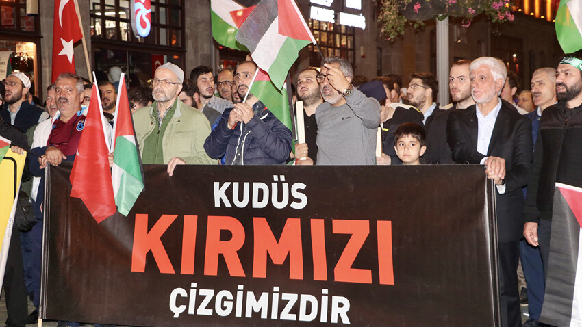 İsrail'in saldırıları Türkiye'de protesto edildi