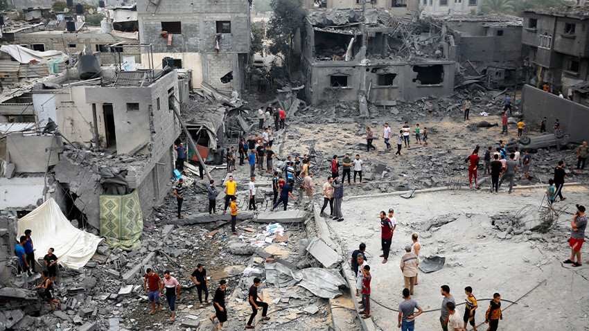 İsrail- Gazze- siviller- yıkılan evler