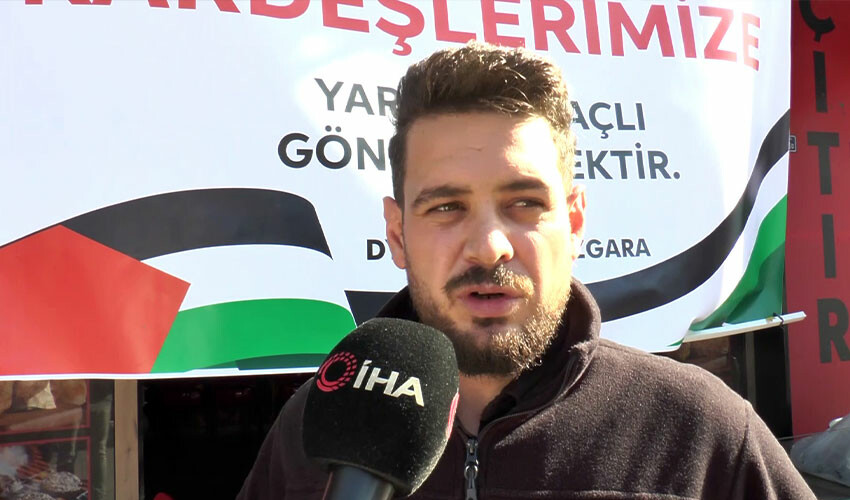 Esnaftan duygulandıran hareket: Bir günlük kazancını Filistin'e bağışladı