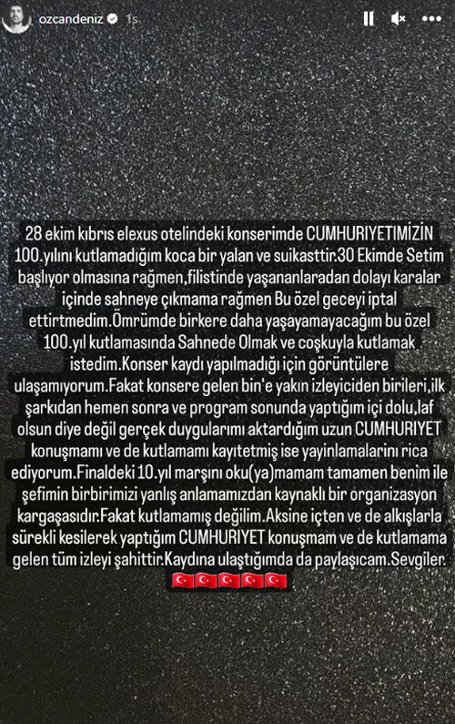 Cumhuriyet'in 100. yılını kutlamadığı için protesto edilen Özcan Deniz’den jet cevap…