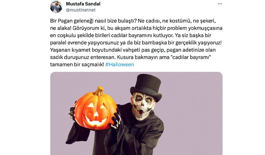 Mustafa Sandal, Cadılar Bayramı'nı kutlayanlara tepki gösterdi: Tamamen saçmalık Mustafa Sandal, Cadılar Bayramı'nı kutlayanlara tepki gösterdi: Tamamen saçmalık