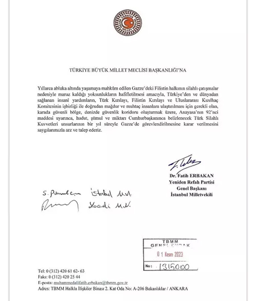 Fatih Erbakan'dan Meclis'e Gazze talebi: TSK görevlendirilsin Fatih Erbakan'dan Meclis'e Gazze talebi: TSK görevlendirilsin