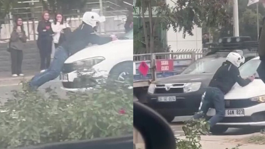 Çekmeköy’de ilginç yol tartışması: Motosiklet sürücüsü otomobilin üstüne yattı Çekmeköy’de ilginç yol tartışması: Motosiklet sürücüsü otomobilin üstüne yattı