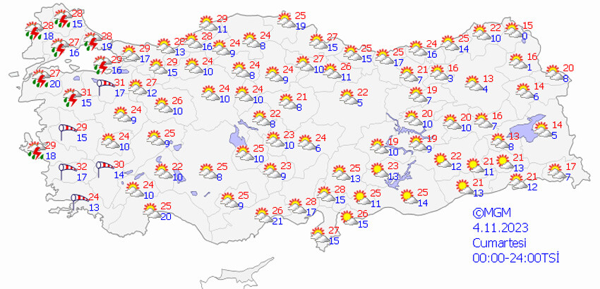 Meteoroloji saat verdi: İstanbul dahil 12 kentte sarı ve turuncu alarm (4 Kasım 2023 hava durumu) Meteoroloji saat verdi: İstanbul dahil 12 kentte sarı ve turuncu alarm (4 Kasım 2023 hava durumu)