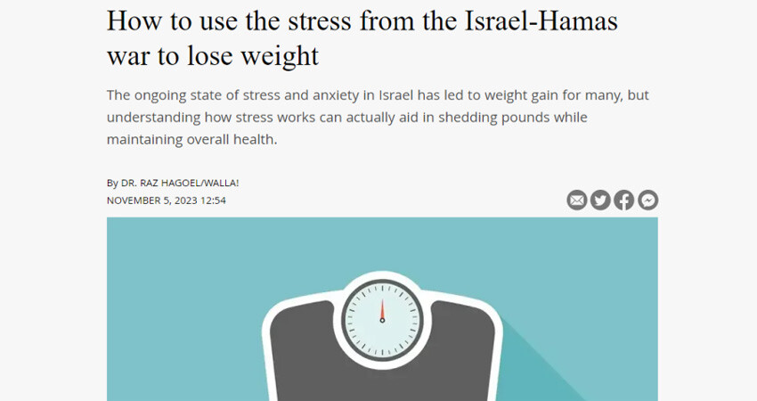 İsrail gazetesinden skandal haber! 'Savaş stresi kilo vermenize yardımcı olabilir'