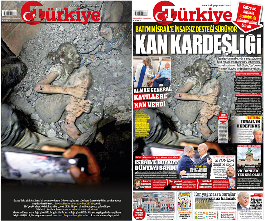 Türkiye Gazetesi bugün iki ayrı birinci sayfa ile çıktı: Karanlıktan yükselen çığlık! Türkiye Gazetesi bugün iki ayrı birinci sayfa ile çıktı: Karanlıktan yükselen çığlık!
