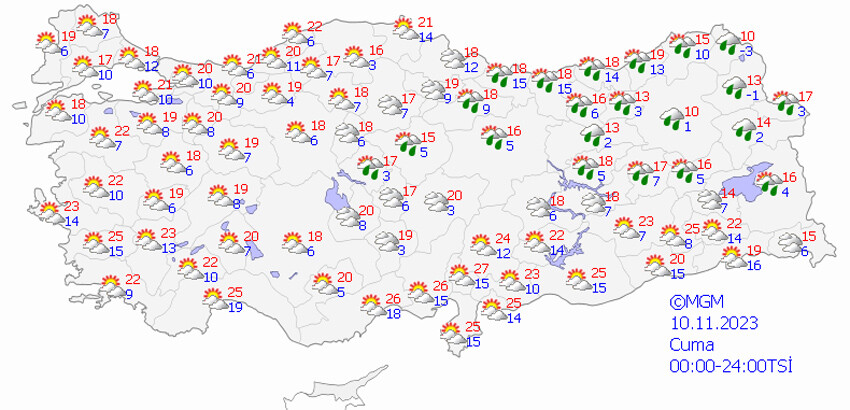 Sıcaklıklar düşüyor, sağanak geliyor! Meteoroloji saat verdi, il il uyardı (10 Kasım 2023 hava durumu) Sıcaklıklar düşüyor, sağanak geliyor! Meteoroloji saat verdi, il il uyardı (10 Kasım 2023 hava durumu)