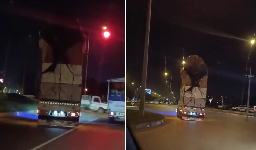 Görenler şaşkına döndü: Kamyonete 4 kat çıktı, trafikte herkesi tehlikeye attı Görenler şaşkına döndü: Kamyonete 4 kat çıktı, trafikte herkesi tehlikeye attı