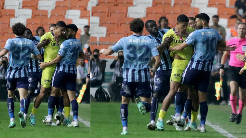 Jayden Oosterwoolde'ye üç kişi daldı! Adana Demirspor - Fenerbahçe maçında gergin anlar