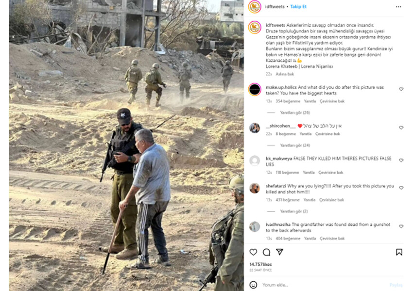 İsrail’in kirli oyunu deşifre oldu: ‘Yardım ediyoruz’ pozu verdikleri yaşlı Filistinliyi katlettiler İsrail’in kirli oyunu deşifre oldu: ‘Yardım ediyoruz’ pozu verdikleri yaşlı Filistinliyi katlettiler