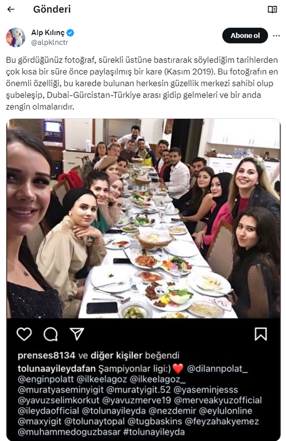 Kimler yok ki… 2019 yılında çekilen ‘fenomenler masası’ fotoğrafı gündem oldu Kimler yok ki… 2019 yılında çekilen ‘fenomenler masası’ fotoğrafı gündem oldu
