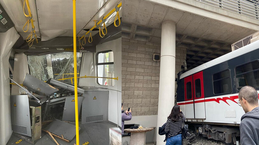 İzmir’de seyir halindeki metro raydan çıktı, duvara çarptı! Çok sayıda ekip sevk edildi