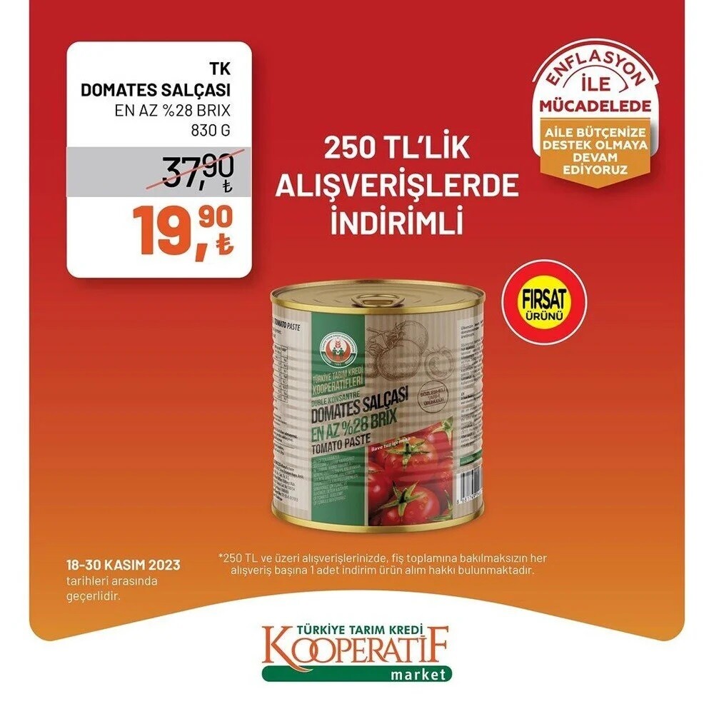 Tarım Kredi Kooperatif Market Kasım ayı özel indirim listesini açıkladı: İşte 19-30 Kasım arası kampanyalı ürünler Tarım Kredi Kooperatif Market Kasım ayı özel indirim listesini açıkladı: İşte 19-30 Kasım arası kampanyalı ürünler