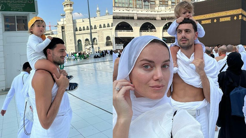 Milli futbolcu Merih Demiral, ailece Umre'ye gitti! Sosyal medyadaki fotoğraflara beğeni yağdı Merih Demiral umre