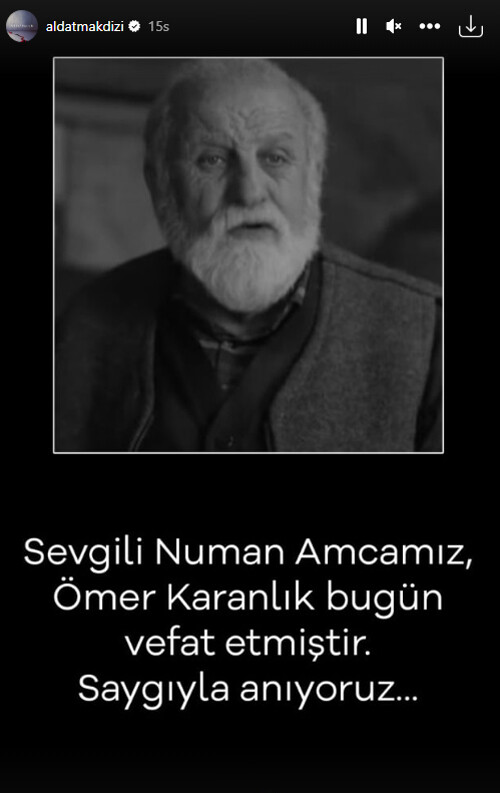 Aldatmak dizisinin sevilen oyuncusu Ömer Karanlık hayatını kaybetti Aldatmak dizisinin sevilen oyuncusu Ömer Karanlık hayatını kaybetti