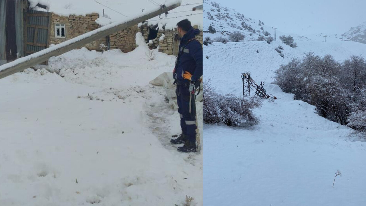 Erzurum&#039;da kar esareti Yoğun kar direkleri devirdi, 30 mahalle elektriksiz kaldı