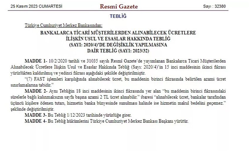 Merkez Bankası'ndan EFT/FAST kararı: Yüzde 50 fazla azami ücret kaldırıldı! Merkez Bankası'ndan EFT/FAST kararı: Yüzde 50 fazla azami ücret kaldırıldı!