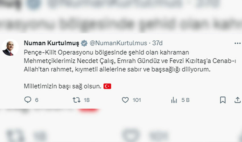 TBMM Başkanı Kurtulmuş'tan şehit askerler için başsağlığı mesajı TBMM Başkanı Kurtulmuş'tan şehit askerler için başsağlığı mesajı