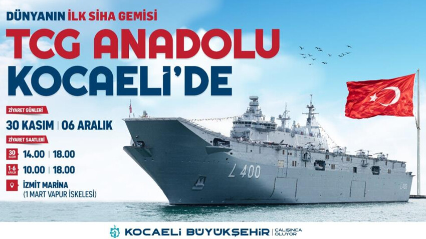 TCG Anadolu 30 Kasım’da İzmit Körfezi’ne demirleyecek