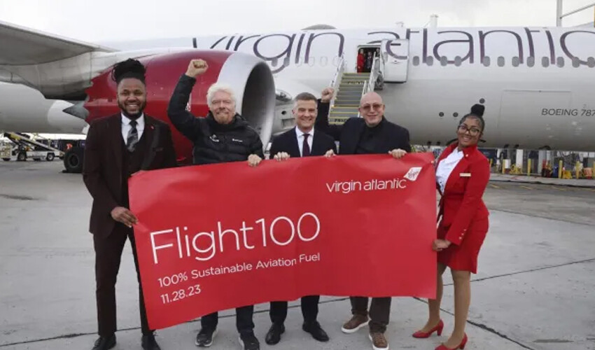 Sadece yeşil yakıtlı ilk uçak zorlu uçuşu tamamladı virgin atlantic yeşil yakıtlı uçuş