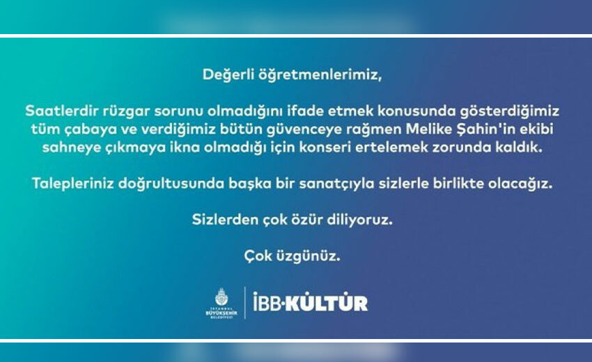 Melike Şahin'den öğretmenlere büyük ayıp! 'Rüzgar var' dedi sahneye çıkmadı Melike Şahin'den öğretmenlere büyük ayıp! 'Rüzgar var' dedi sahneye çıkmadı