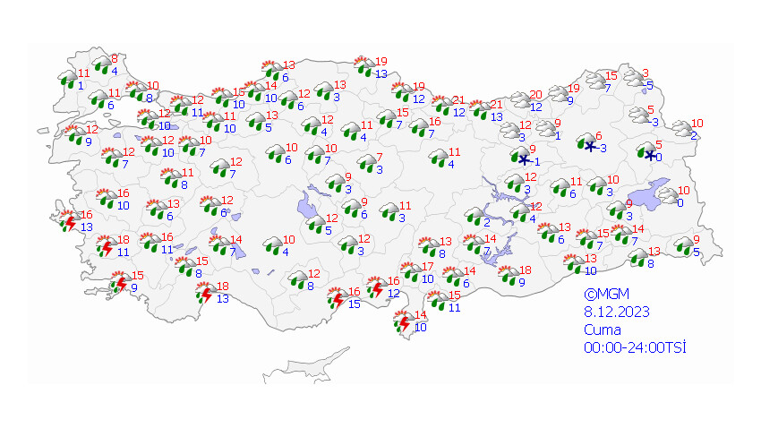 Yağışlı hava geri döndü! Meteoroloji'den kuvvetli sağanak ve rüzgar uyarısı Yağışlı hava geri döndü! Meteoroloji'den kuvvetli sağanak ve rüzgar uyarısı