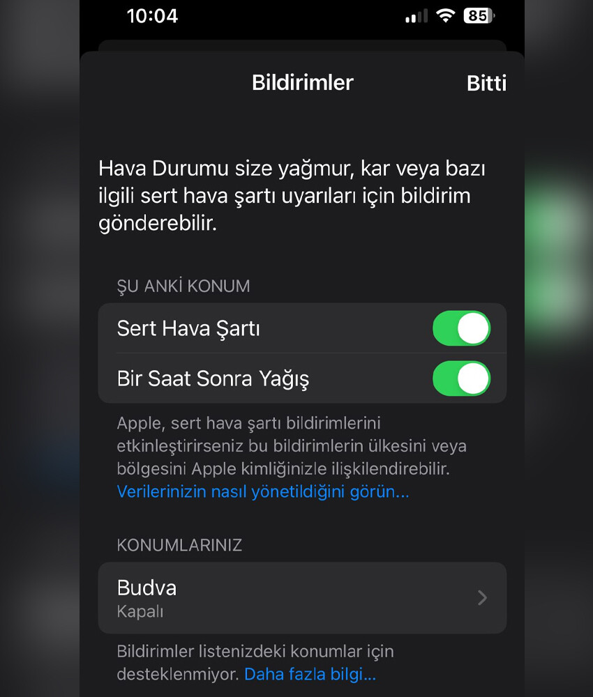 Kar yağışına yakalanmadan iPhone'da hava durumu uyarılarını hemen açın! İşte yapmanız gerekenler... iphone hava durumu uyarıları nasıl açılır