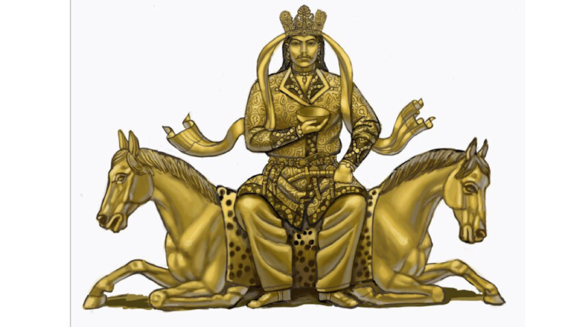 Kazakistan'da bir Göktürk Kağanı'nın yüzünü tasvir eden tarihi eser bulundu Kazakistan'da bir Göktürk Kağanı'nın yüzünü tasvir eden tarihi eser bulundu