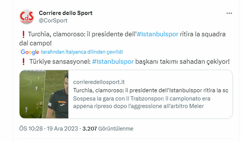 Süper Lig'de neler oluyor! Dünya basını İstanbulspor - Trabzonspor maçına 'skandal' dedi Süper Lig'de neler oluyor! Dünya basını İstanbulspor - Trabzonspor maçına 'skandal' dedi