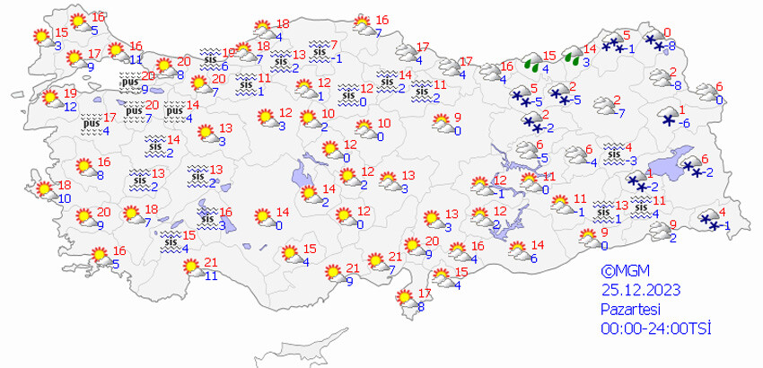 Meteoroloji il il uyardı! Kar ve sağanak kuvvetli geliyor (25 Aralık 2023 hava durumu) Meteoroloji il il uyardı! Kar ve sağanak kuvvetli geliyor (25 Aralık 2023 hava durumu)
