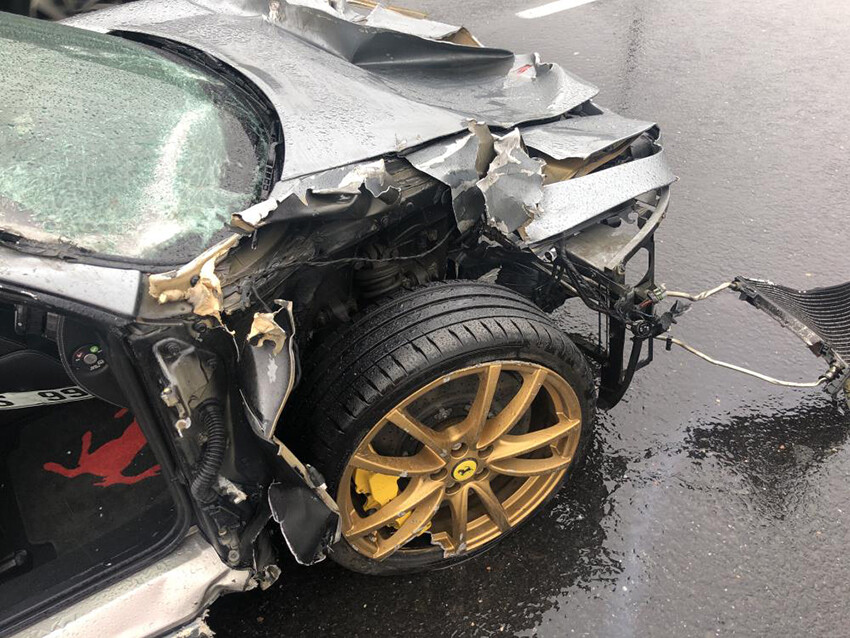 Ünlü iş adamı Sinan Urfalı, Ferrari'yi pert etti!