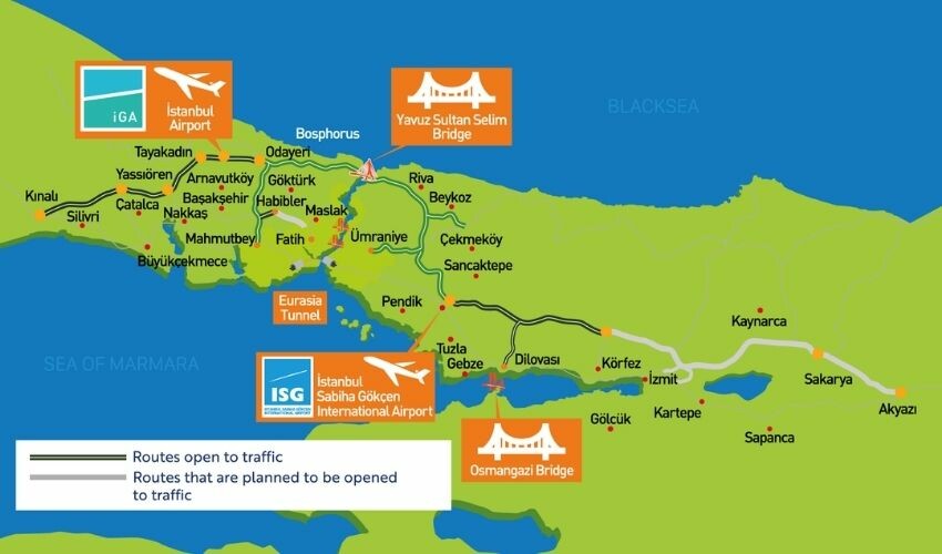 Kuzey Marmara Otoyolu nereden nereye gitmekte? GÜZERGAH HARİTASI OTOYOL 7 | Kuzey Marmara neresi? İstanbul Ankara Kuzey Marmara Otoluyu ile mi bağlanıyor?