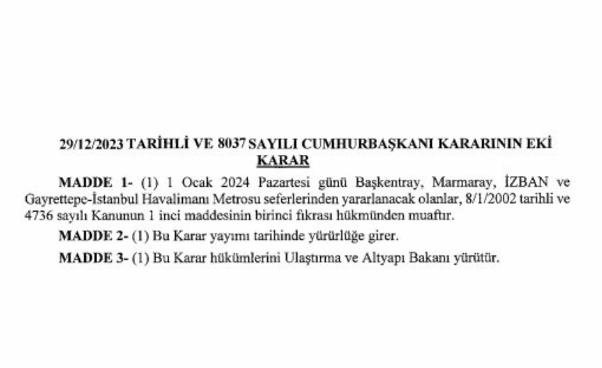 1 Ocak toplu taşıma ücretsiz mi olacak? Pazartesi günü otobüsler bedava mı? İETT, Marmaray, İzban... 1 Ocak toplu taşıma ücretsiz mi olacak? Pazartesi günü otobüsler bedava mı? İETT, Marmaray, İzban...