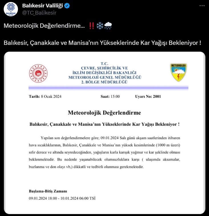 Balıkesir’de okullar tatil mi? VALİLİK AÇIKLAMASI! 10 Ocak Balıkesir yarın okul var mı yok mu? Balıkesir’de okullar tatil mi? VALİLİK AÇIKLAMASI! 10 Ocak Balıkesir yarın okul var mı yok mu?