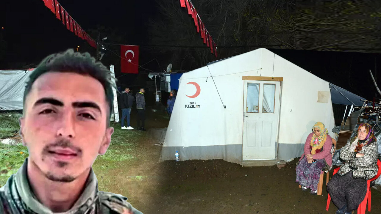 Depremzede ailenin şehit acısı... Çadıra Türk bayrakları asıldı