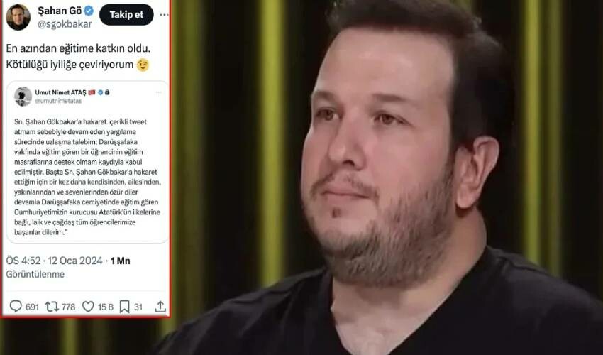 Ağza alınmayacak sözler söylemişti… Şahan Gökbakar kendisine hakaret eden kullanıcıyı tek bir şartla affetti! Ağza alınmayacak sözler söylemişti… Şahan Gökbakar kendisine hakaret eden kullanıcıyı tek bir şartla affetti!