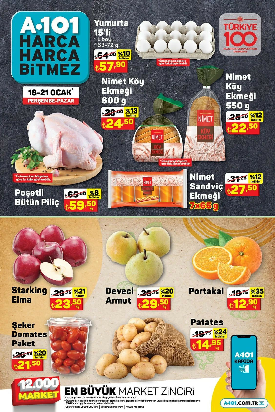 A101’de hafta sonu fiyatlar yüzde 50 düşecek! Tavuk, yumurta, patates, sıvı yağ…  İşte 20 Ocak A101 Cumartesi indirimli fiyat listesi