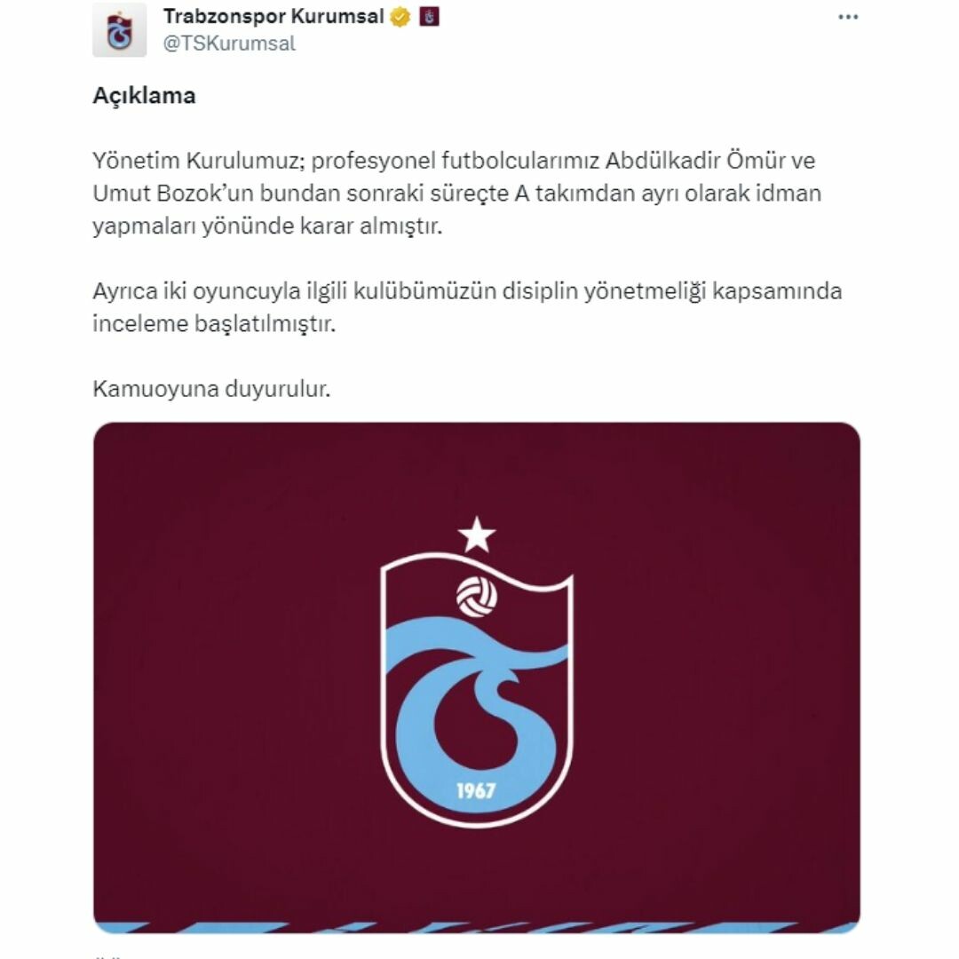 Abdülkadir Ömür ve Umut Bozok neden kadro dışı? Abdülkadir ve Umut neden Galatasaray maçında yok?