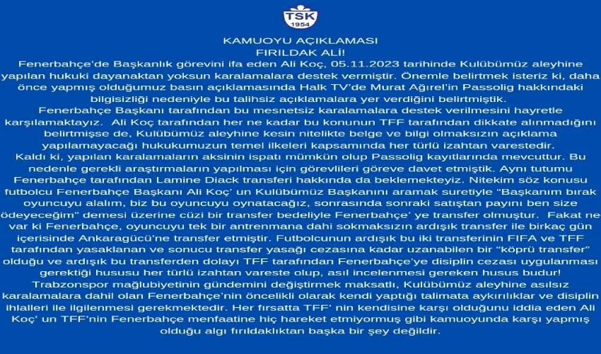 Ali Koç'tan 'Fırıldak Ali' davası! Tuzlaspor’un yöneticisini hedef aldı, ortalık yangın yeri