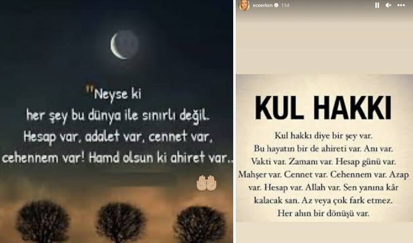 Ece Erken'den eşinin katillerine verilen ceza sonrası manidar paylaşımlar