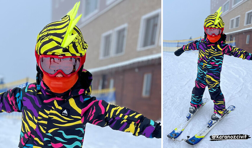 Çocuklarıyla tatilde! Pozlarına beğeni yağdı: ‘Karlar kraliçesi Fahriye’