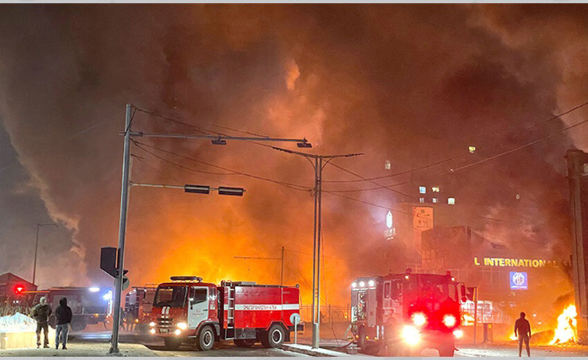 Moğolistan'da dehşete düşüren patlama! Alev topu her şeyi yuttu