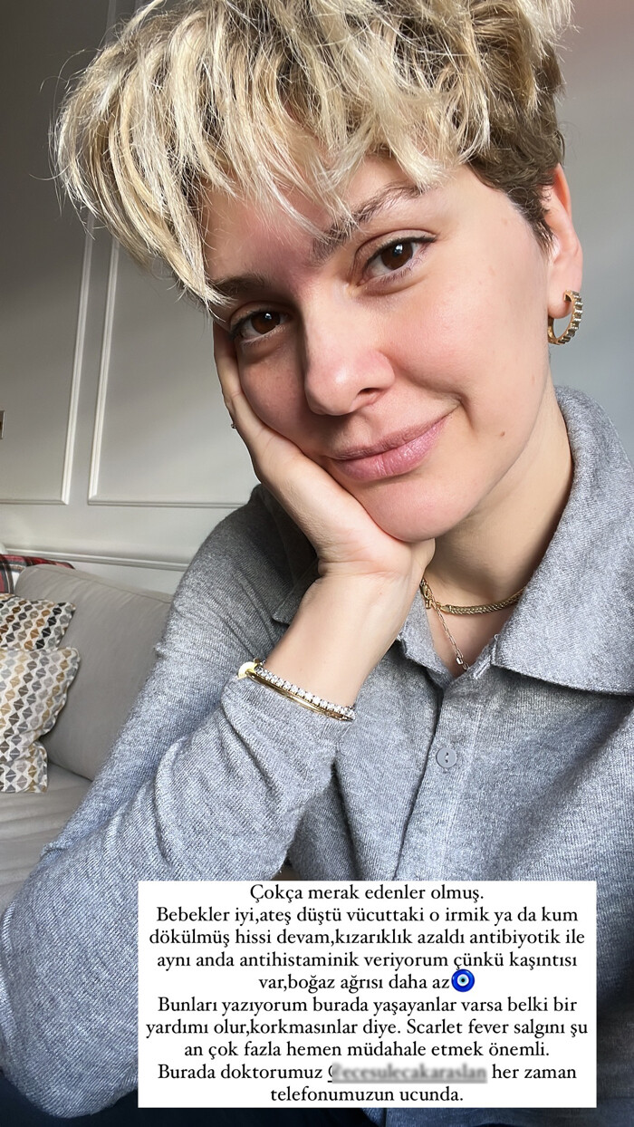 Çocukları salgına yakalanan Bergüzar Korel takipçilerini uyardı: Acilen antibiyotik tedavisine başlanmalıymış