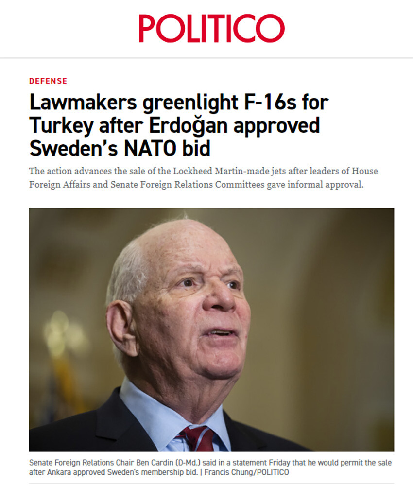 ABD'den 20 ay sonra gelen Türkiye'ye F-16 onayı dünya basınında